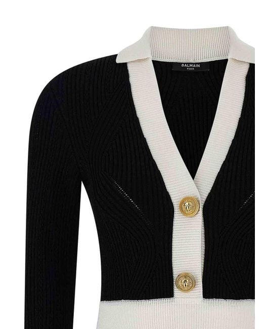 Balmain Black Two-Tone Dress