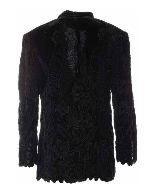 Balmain Black Velvet Embroidered Jacket