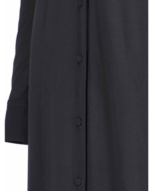 Jil Sander Black Long Sleeve Button-Front Shirt Dress