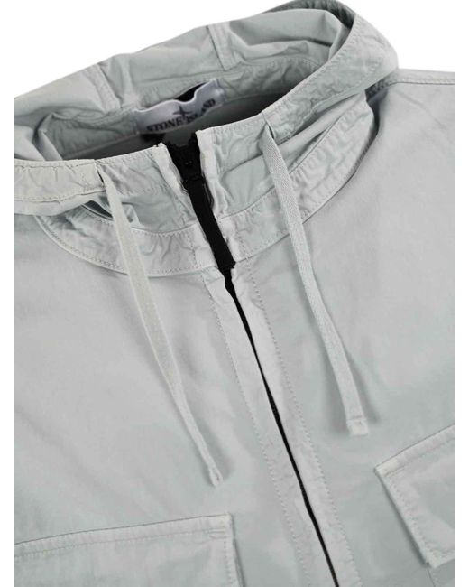 Stone Island Gray Cotton Twill Jacket for men