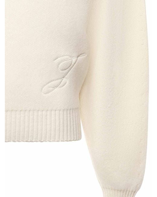 Jacquemus White La Maille Pallone Wool And Cashmere Sweater