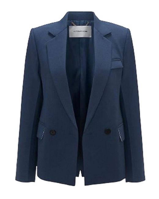 Victoria Beckham Blue Double Breasted Jacket