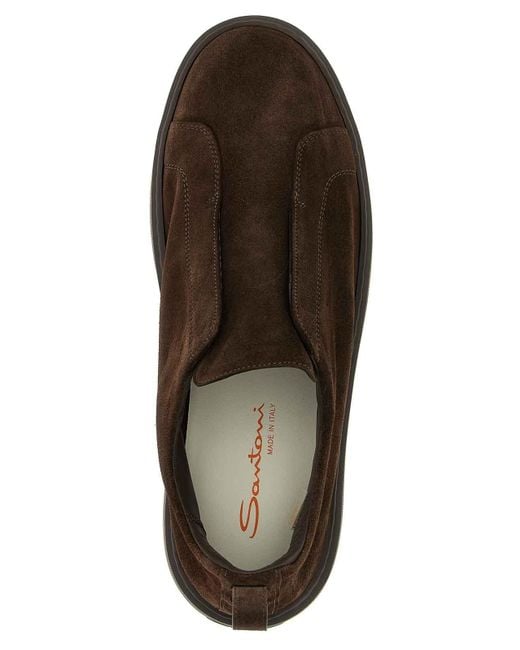 Santoni Brown Victory Sneakers for men