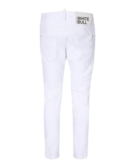 DSquared² White Skater Slim Jeans for men