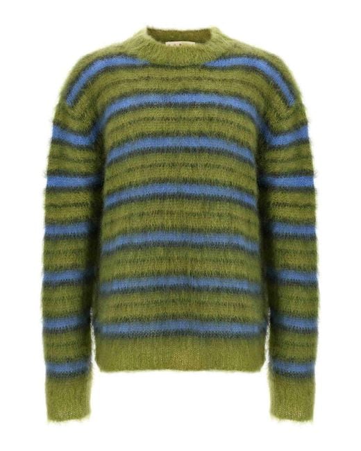 Marni Green Brushed Mohair Sweater for men