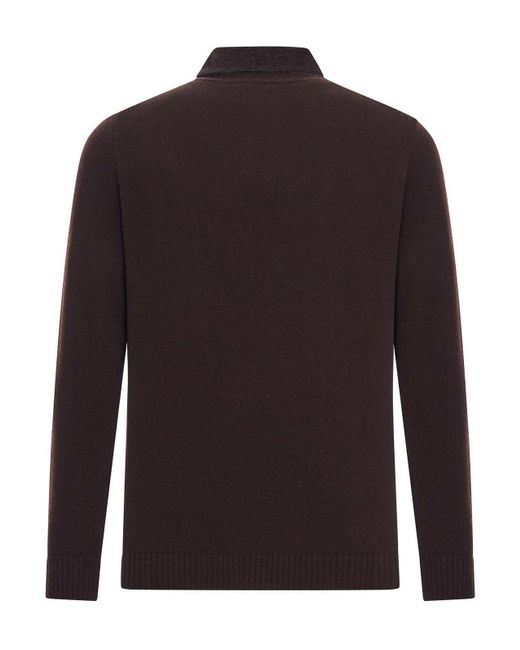 Roberto Collina Brown Cotton Piquet Polo Shirt for men