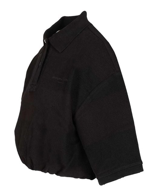 Alexander Wang Black Deconstructed Polo Shirt
