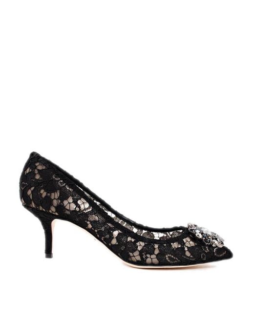 Dolce & Gabbana Black Lace Bellucci Court Shoes