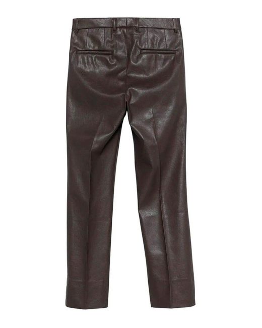 Incotex Gray Stretch Faux Leather Slim Fit Trousers