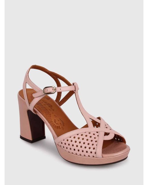 Chie Mihara Pink Wicker Kegy Sandals