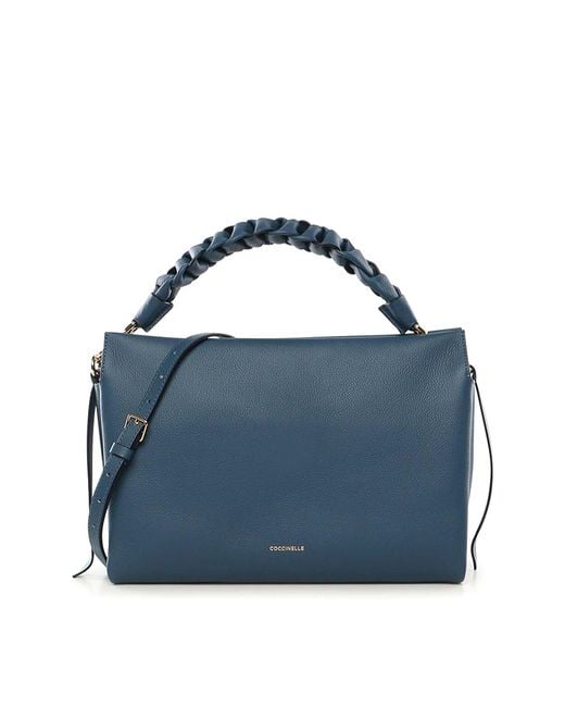 Coccinelle Blue Medium Boheme Leather Bag