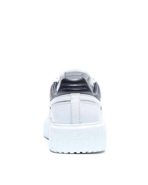 Hogan White H-Stripes Sneakers for men