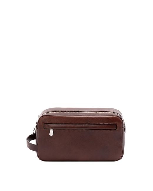 Brunello Cucinelli Brown Beauty Case With Double Zipper for men