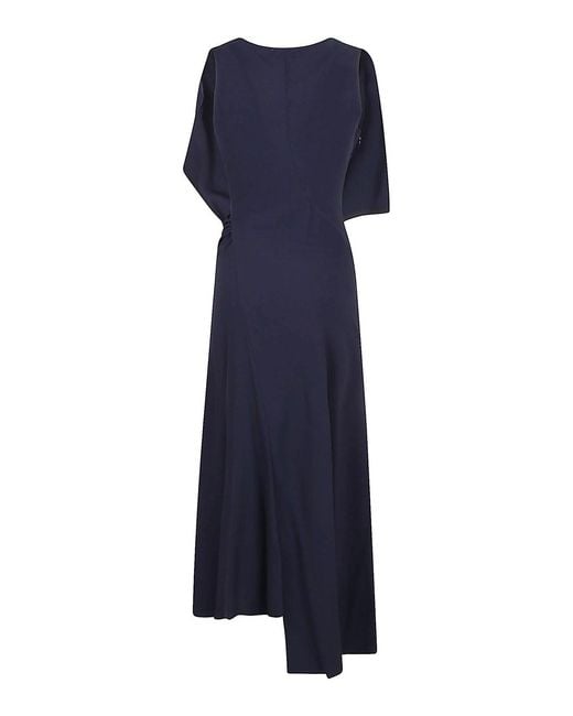 Victoria Beckham Blue Sleeveless Draped V