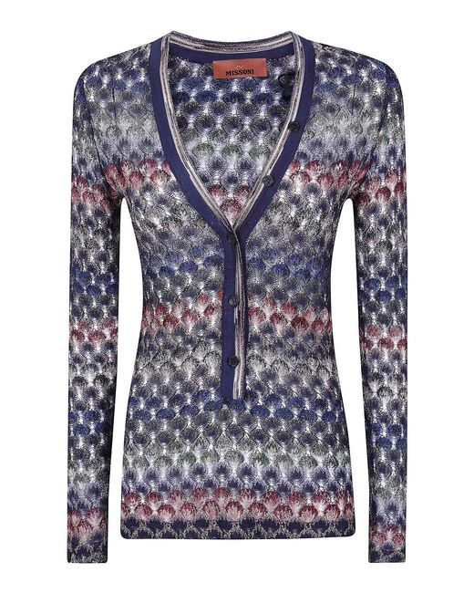 Missoni Blue V-Neck Sweater