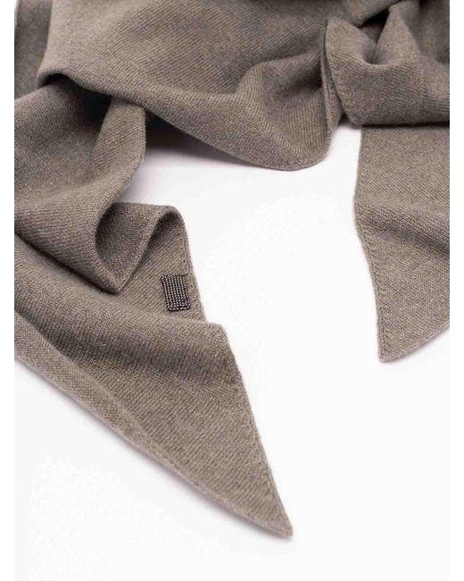 Brunello Cucinelli Brown Cashmere Scarf