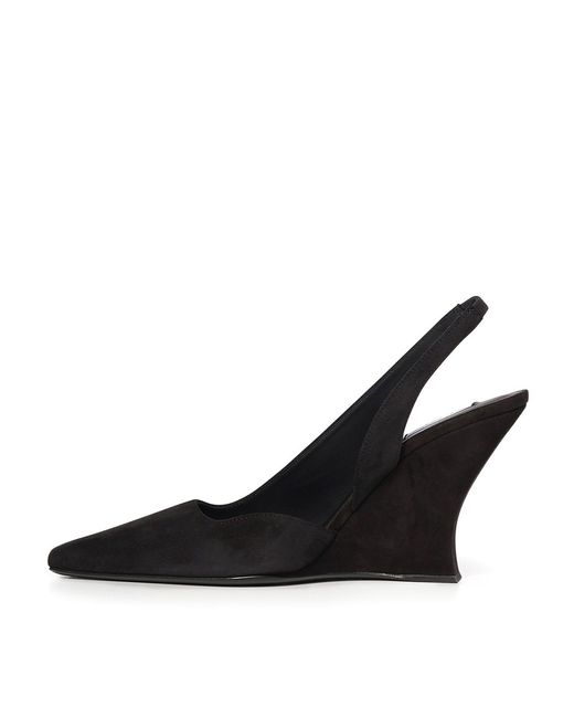 Alaïa Black Wave Suede Slingback