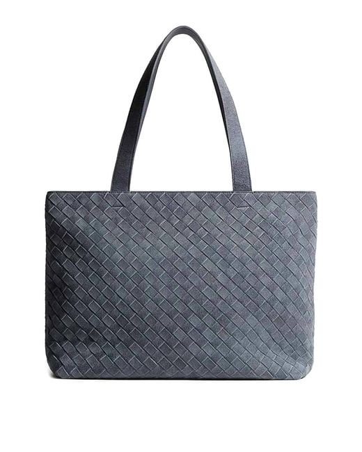 Bottega Veneta Black Small Intrecciato Zipped Tote for men