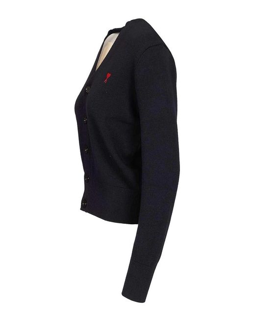 AMI Black De Cur Cardigan