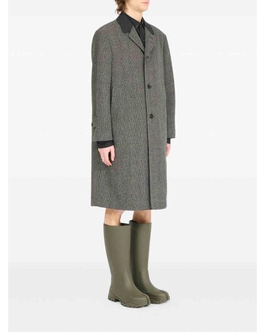 Maison Margiela Gray Long Single-Breasted Wool Coat for men