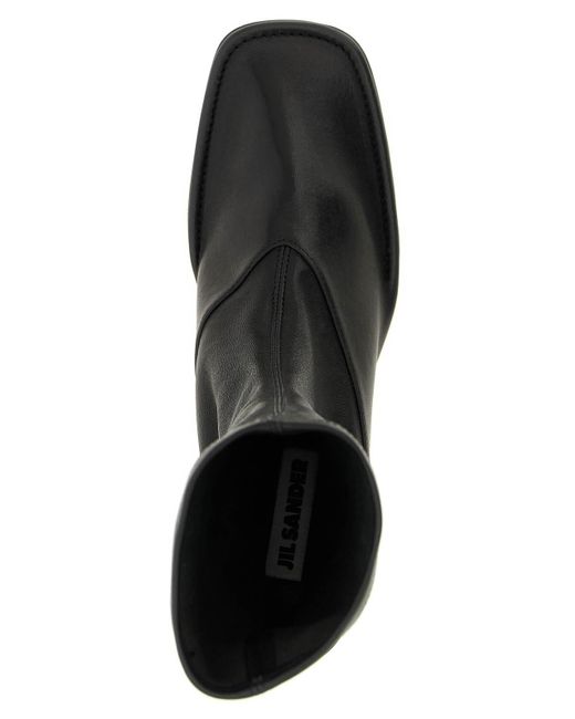 Jil Sander Black Nappa Ankle Boots