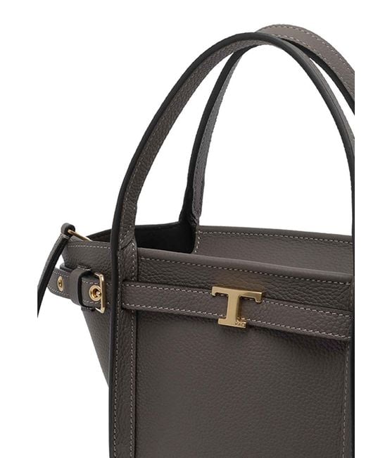 Tod's Gray Mini Tim Shopping Bag