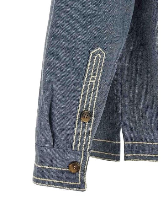 Isabel Marant Blue Rudy Overshirt for men