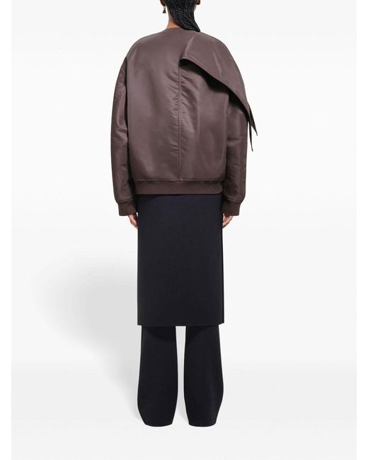 Courreges Brown Bomber With Oversized Bow