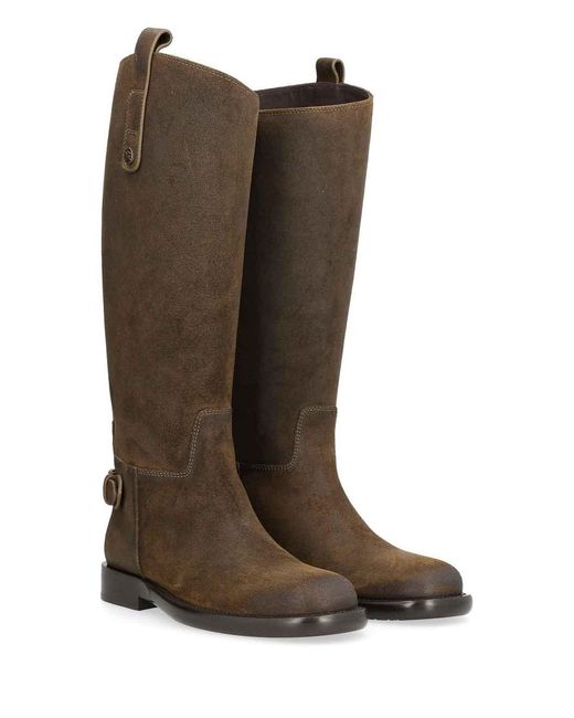 Burberry Brown Cavalier Suede Boots