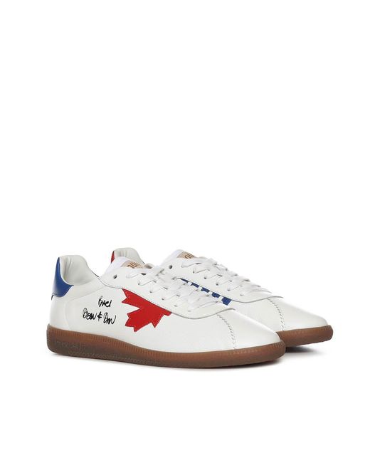 DSquared² White Rebels Leather Sneakers for men