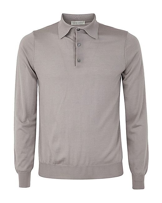 FILIPPO DE LAURENTIIS Gray Long Sleeve Polo for men