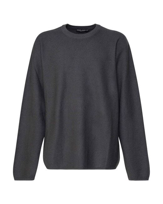 Dolce & Gabbana Gray Virgin Wool Sweater for men