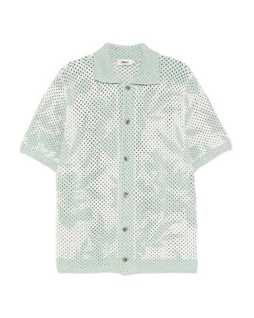 Altea Blue Floreal Print Short Sleeve Shirt for men
