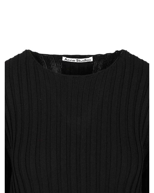 Acne Black Ribbed Sweater