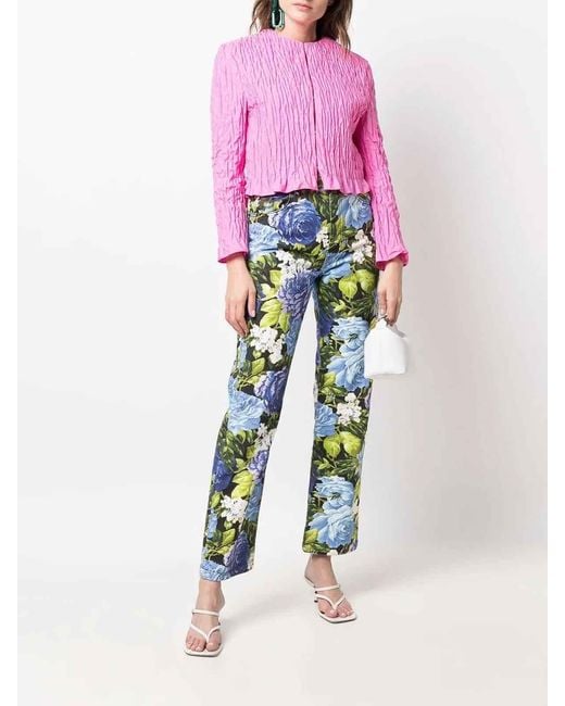 MSGM Pink Geraffte Blusejacke