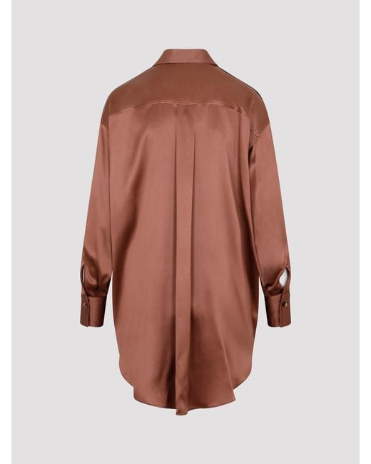 Brunello Cucinelli Brown Silk Shirt