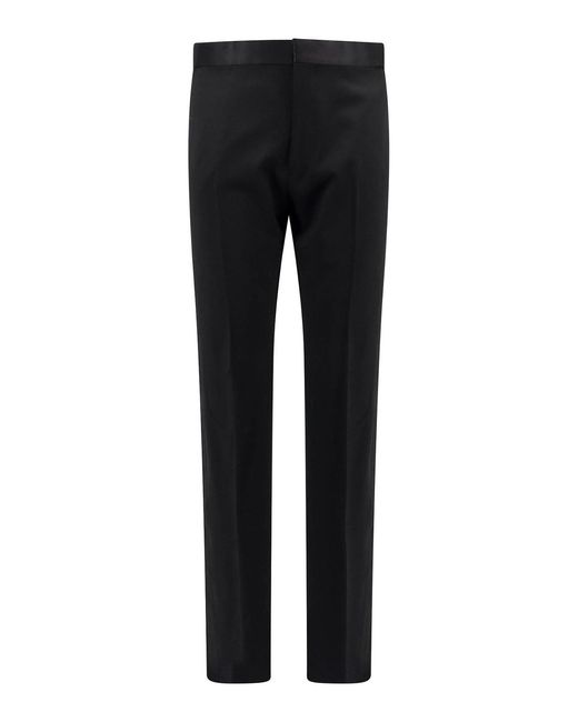 Tom Ford Black Virgin Wool Trouser With Satin Profiles for men