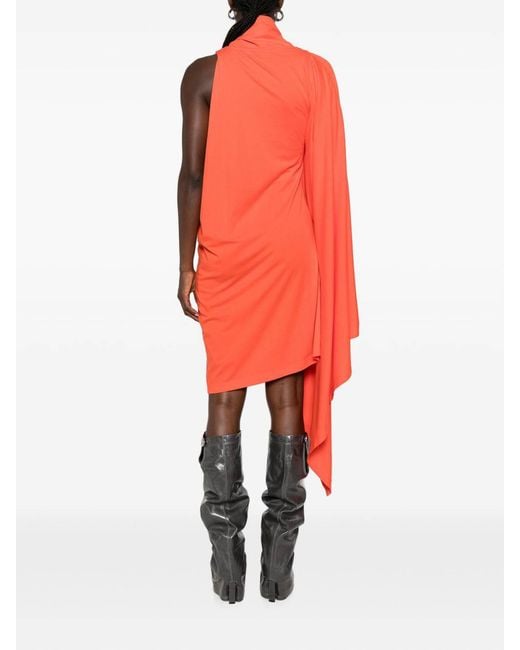 Balenciaga Red Draped Midi Dress