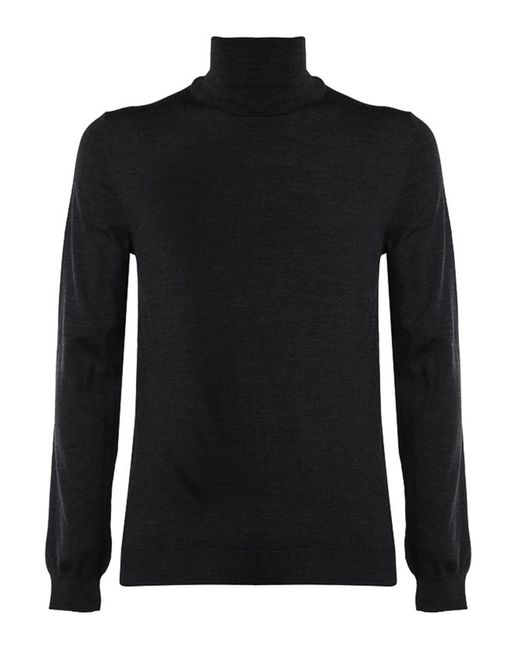 Zanone Black Turtleneck Sweater for men