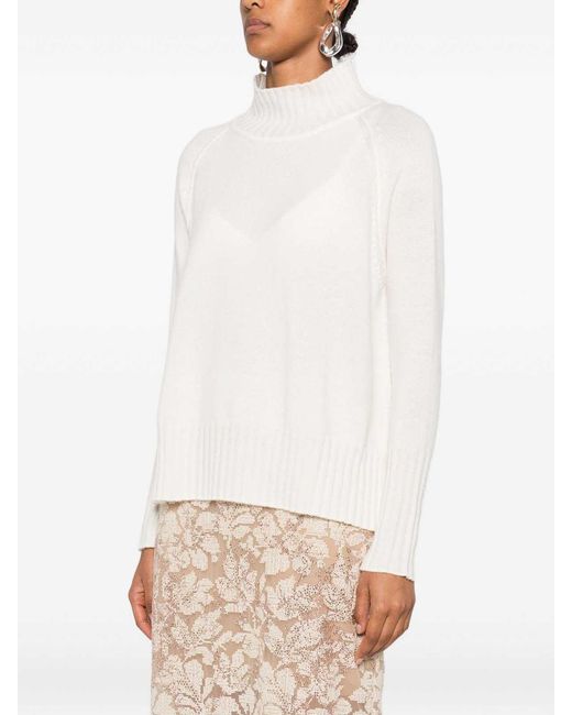 Be You White Cashmere Turtle-Neck Sweater