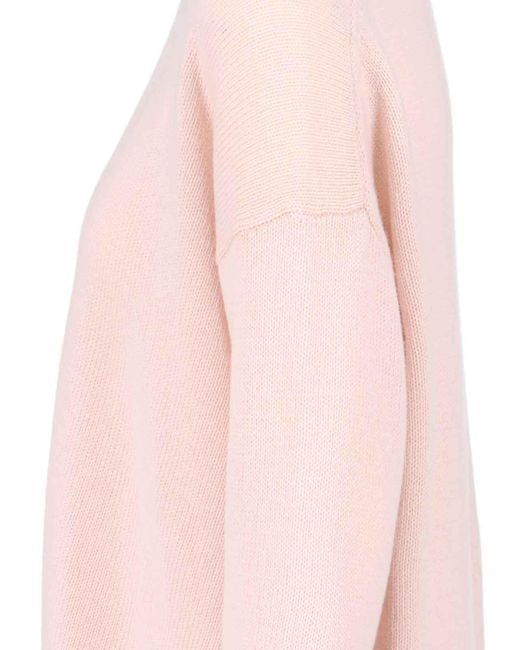 Jil Sander Pink Oversized Knit Pullover Sweater