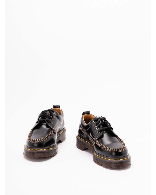 Dr. Martens Black 'Lowell' Leather 'Moc Toe' Shoes