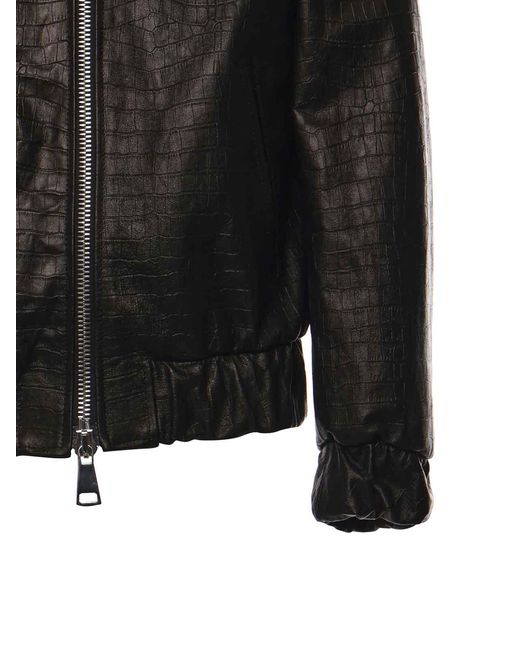 Giuliano Galiano Black Go Hard Leather Jacket for men