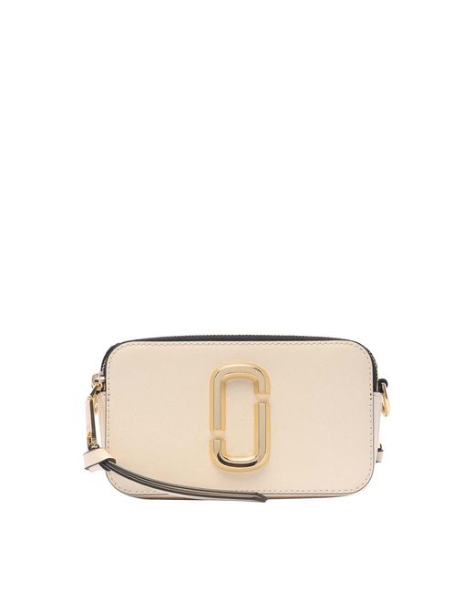 Marc Jacobs Natural Snapshot Bag In Saffiano Leather
