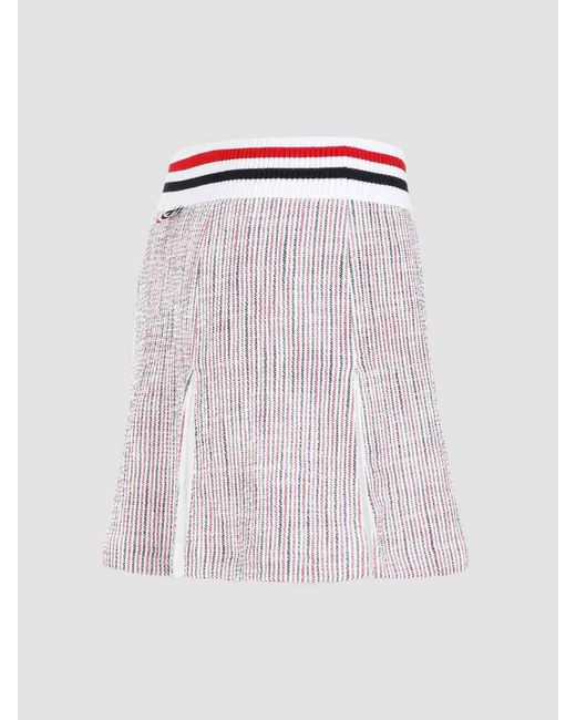 Thom Browne White Mini Box Pleated Skirt