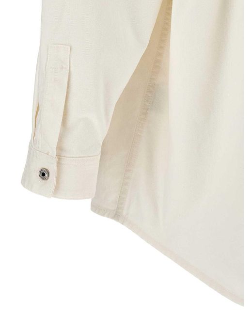 Off-White c/o Virgil Abloh White Denim Overshirt With Button Sleeve Detail for men