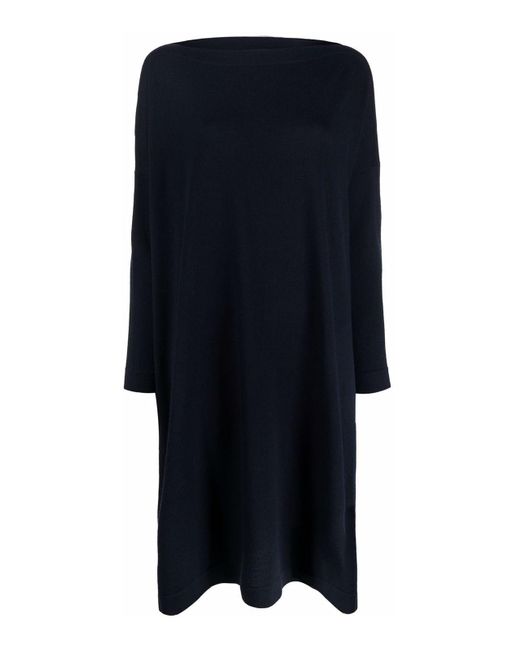 Daniela Gregis Blue Wool Flared Knitted Dress