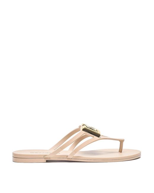 Dolce & Gabbana Natural Dg Flip Flops