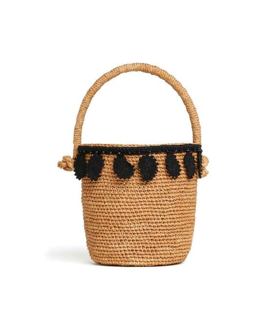 Alanui Natural Paisley Rafia Basket Bag