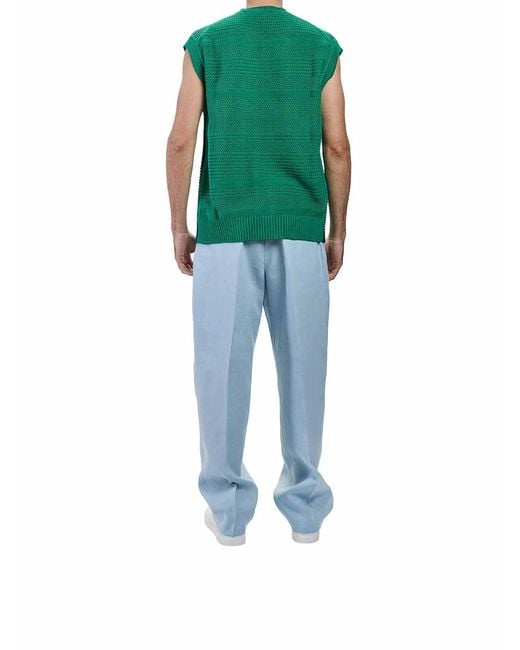 Paul Smith Green Knitted Cotton Vest for men